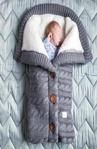 Newborn Infant Baby Sleeping Blanket Knit Crochet Winter Warm Soft Swaddle Wrap Sleeping Bag Outdoor Stroller Beddingg4 Y2010099622510115