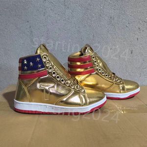 T Trump Basketball Sapatos casuais The Never Surrender High-Tops Designer 1 TS Gold Gold Custom Men Outdoor Sneakers Comfort Sport Sport Trendy Lace-up Outdoor Big Size US 13 T22