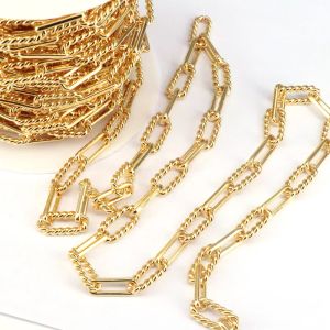 Halsketten 3meter 2020 Trendy Link Kabelkette Halskette Goldfarbe Oval Kette für Frauen Männer Schmuck Herstellung