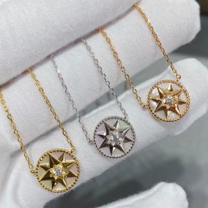 Halsketten hochwertige Luxusmarke Mode Halskette S925 Kette Natural türkis Malachitschale Kompass Anhänger Kristall Frauen Schmuck Schmuck