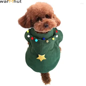 Hundkläder Warmhut Cat Cloaks With Hood Christmas Tree Pet Cute Funny Cosplay Dresses Puppy Animal Winter Warm Outfits Clothes S M L XL