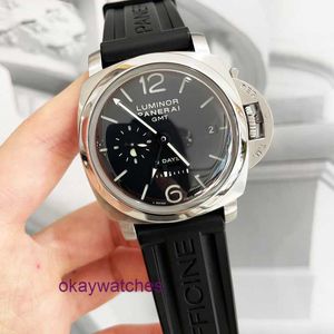 Pannerai zegarek luksusowy projektant ręczny mechaniczny zegarek męski 44 mm czarna płyta ośmiodniowa dynamiczna pamięć PAM00233