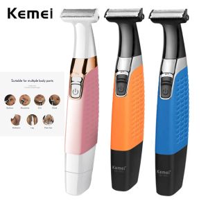 Shavers Kemei Electric Shaver One Blade USB Rechargeable Beard and Mustache Trimmer Safety Face Razor Shaving Machine for Men and Women