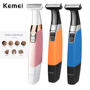 Shavers Kemei Electric Shaver Ein Blade USB wiederaufladbarer Bart und Schnurrbart Trimmer Sicherheitsgesichts Rasiermesser -Rasiermaschine für Männer und Frauen