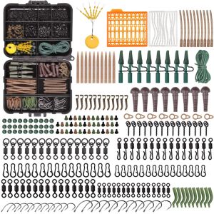 Accessories 292Pcs Carp Fishing equipment fishing Carp tackle rigs accessories set with Anti Tangle Sleeve Lead clips Matt swivels connector