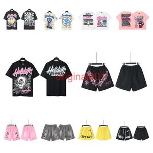 Hellstar Shorts Designer masculino Retro Lavagem de água curta TRAPELO DE SORTE HJ Roupes de tecido lavado Street Graffiti Vintage Loue Fitting Mens shorts