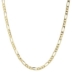 14k gult guld solid 2 mm tunn kvinnors figaro -kedjelänk halsband 18 286n