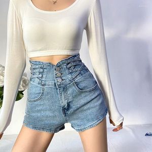 Kvinnors jeans korsar liten midja sexig höftlyft baggy denimshorts