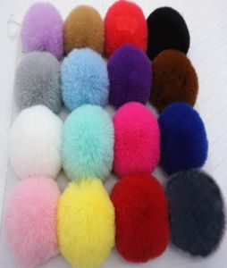 Sahte kürk pompon topu kabarık taklit takma tavşan kürk pompom yumuşak 6cm pom poms için diy bobbles saç yayları çember aksesuarları 100pcs gr1521715058