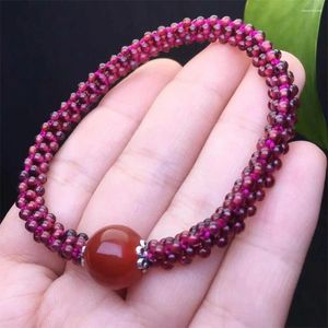 Bağlantı Bilezikleri 6mm Doğal Garnet Karneli Bezi Kristal Reiki İyileştirici Taş Moda Takı Hediyesi Kadınlar için 1 PCS