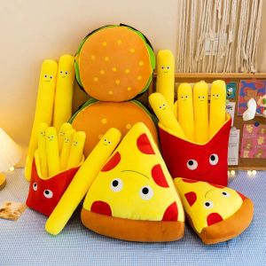 Bebekler 3050cm Hamburger Fries Yemek Yastığı Pizza Snack Peluş Oyuncak Yatak Yumuşak Bebek Cususe Creactive Sevgililer Günü Doğum Günü Hediyesi Plushie