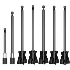 Blenders 5Pcs Resin Mixer Paddles With 2 Extension Rods, Reusable Paint Mixer Paint Stirrer Drill Attachment