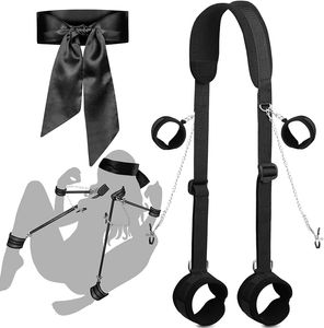 Sex Bondage BDSM Kit Restraints Set With Hand Cuffs Ben Rems Muffs Nipple Clamp- Ögonmask Inkludera justerbar handleds Ankle Restraint Ropes Soft Tie Vuxna Sexleksaker