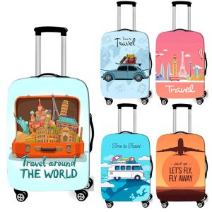 Akcesoria Podróż wokół World Suitcase Cover Antidust Trolley Case Okład ochronny dla 1832 -calowej obudowy podróżnej elastyczne pokrowce bagażowe