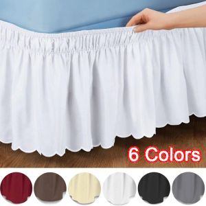 Bedding Bed Skirt White Wrap Around Elastic Bed Shirts Without Bed Surface Bed Skirts Twin/Full/Queen/King 40cm Height Home Hotel Use