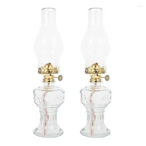 Świece 2PCS Glass Lampa naftowa Retro Oil Master Decor Home Buddha Wedding Festival