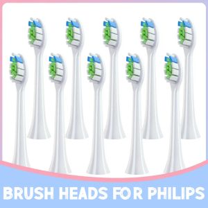 Heads 10sts ersättande tandborstar huvuden för Philips HX3/HX6/HX9 Sonic Electric Toothbrush Soft Dupont Inga metallstycken