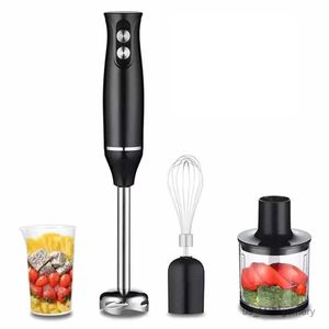 Juicers 4 i 1 Electric Stick Hand Blender 500W Handhållen Mixer Rostfritt stål Blad Vegetabilisk kött nedsänkningsägg Visp Juicer Set