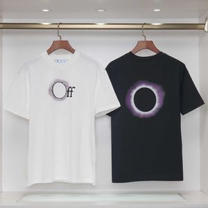 Marca de moda de primavera/verão 2024 OFF WHITE OW de alta qualidade unissex Loose T-shirt Manga curta