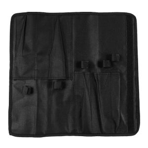 Förvaring XYJ Knife Storage Bag Kitchen Tool Canvas Black 5/8/12/13 Slot Kitchen Organizer Roll Bag Portable Folding Case Köksredskap