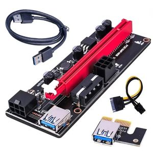 Yeni Ver009S PCI-E yükseltici kartı Çift 6pin adaptör kartı PCIE 1x ila 16x Extender Kart USB3.0 BTC Madencilik Madencisi 009s Express için BTC için Veri Kablosu