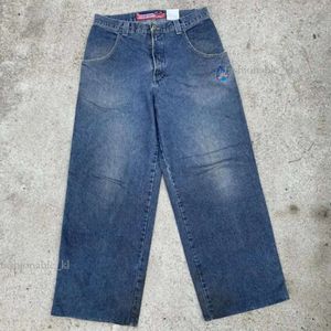 Дизайнерские мужские джинсы JNCO Y2K Harajuku Hip Hop Poker Graphic Retro Blue Bacgy Denim Pats