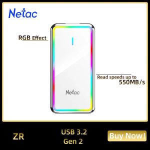 Netac Harici HD RGB SSD 1 TB Taşınabilir Harici SSD 128GB 250GB 500GB 1 TB USB 3.2 Gen2 Tip C Sabit Sürücü Diski Xbox Laptop PC için