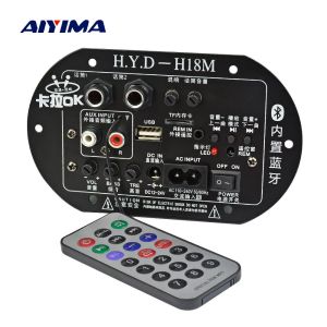 Amplificatore Aiyima Mono Subwoofer Amplificatore Board Dual Microfono K Song Amplificatore Bluetooth 30150W per altoparlante 610 pollici 220V 12v 24v