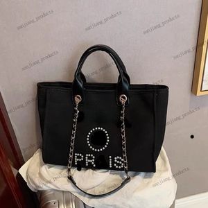 designer tote bag luxurys handbags famous brand paris beach Bag chain handbag large shopping bag calssic women totes laptop woman denim canvas purse with pearl bags