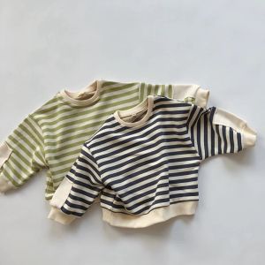 T-shirts Baby Girls Boys Tshirt Autumn Spring Cotton Bottoming Shirts Toddler Baby Girls Boys Striped Tees Clothes Infant Fashion Tops