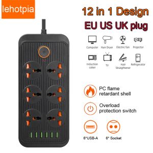 Controle Multiplise Smart Home Universal Plug Power Strip With 2M Extension Cable AC USB Port UE UK UK Outlet para carregador de telefone do computador