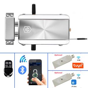 Control Bluetooth Lock Swing Door Lock Invisible Remote Control Lock Optional Smart Life Ewelink Wifi App AA Battery Electronic Lock