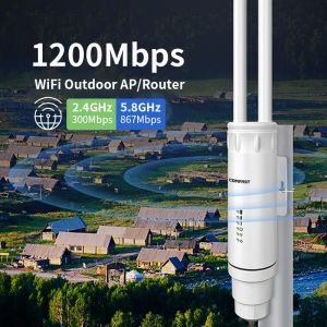 ルーターAC1200ワイヤレスアウトドアAP WiFiルーターWiFiカバレッジアンテナ1200M 5GHzデュアルダンドWiFi信号リピーターアクセスポイントAP ROTEADOR