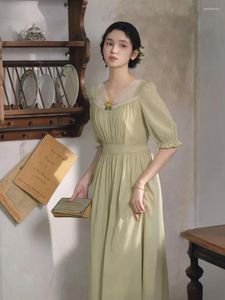 Sukienki imprezowe wiosna lato kobiet europejskie vintage haftowane szczupła talia wygodna maxi