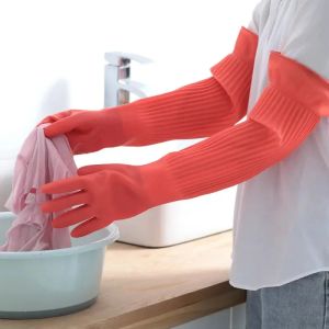 Handskar 1Pair Längre Diskmaskin Rengöringshandskar Silikon Rummi Skål Tvätt Glå för hushållskrubber Kök Clean Tool