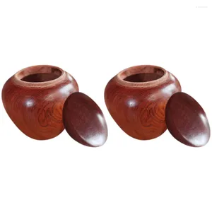 Depolama Şişeleri 2 PCS Ahşap Hava geçirmez Kavanoz Mini Kealek Urn Urns Küller için Kremasyon Yetişkin İnsan