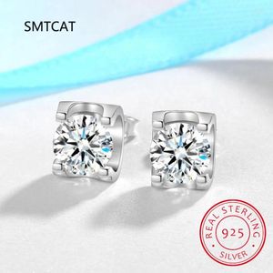 Studörhängen Real 1 karat D färg Moissanite Ear för kvinnor 925 Sterling Silver Sparkling Piercing örhängen fina smycken