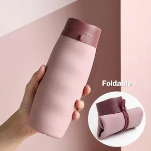 Water Bottles 600ml Silicone Folding Bottle Outdoor Sports Supplies Portable Convenient Travel Anti-scalding Insulated
