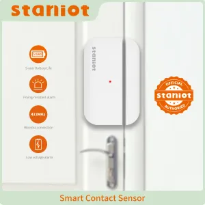 Kontroll Staniot Door and Window Open/Closed Magnet Sensor Wireless Connection Smart Home Contact Sensor med 5 års batteritid