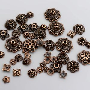 150st blandade tibetanska koppar vintage metall lösa distanspärlkåpor för smycken som gör diy hitta tillbehör leveranser grossist 240408