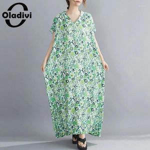 Abiti da festa grande vestito lungo per donne estate boemian spiaggia indossare abiti oversize alla caviglia della caviglia sintonizzini 9369 8xl 9xl