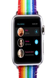 Wysokiej jakości skórzany pasek Rainbow Color z pasmo adaptera dla Apple Watch Band 38 mm 42 mm dla IWatch Series1 2 3 Band2090541