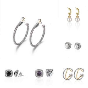gold and pearl Earrings Ear Ring Designer Jewelry Womens ed Thread Earring Women White Gold Silver Fashion Versatile Plated N202i