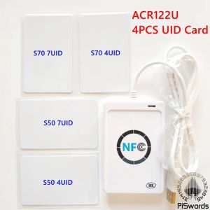 Controllo ACR122U NFC RFID Smart Card Reader Writer con 7 UID 4 UID Writeable Clone Software S50 S70 Access Control Card ISO 14443