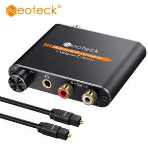 Converter Neoteck 192KHz DAC Coaxial Optical to Analog RCA R/L Audio 3,5 mm Jack DAC Audio Dekodare med volymkontrollkonverterare för DVD