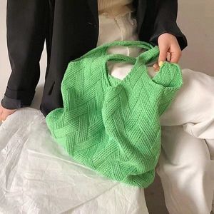 fi Hollow Design Woven Women Shoulder Bag Knitted Large Capacity Handbag Summer Travel Tote Casual Beach Bag Q4wU#