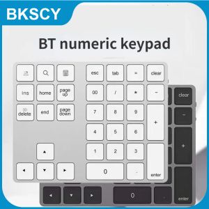 Keyboards Wireless Numeric Bluetooth3.0 Tastatur 34 Tasten Digitale Tastatur für Buchhaltungsdünner Windows iOS Mac OS Android PC Tablet Laptop