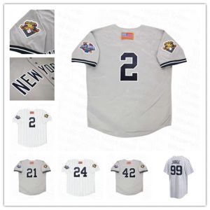 Niestandardowe nowe NY York 2001 Retro WS Baseball Jerseys Derek Jeter Mariano Rivera Tino Martinez Bernie Williams Andy Pettitte Roger Clemens Jorge Posada Grey