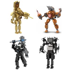 Блоки Moc Skibidi Toigt Man Build Blocks Toys Titan Clock Man Женская телевизионная модель личности модели украшения DIY игрушка для детей подарок