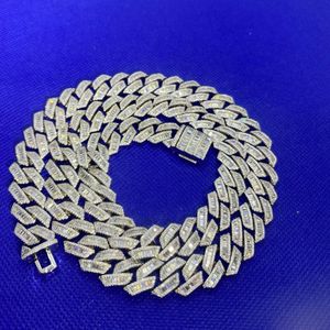 Custom Men Jewelry d Color Vvs Moissanite Silver 925 Necklace Cuban Link Chain Hip Hop Iced Out Cuban Chain